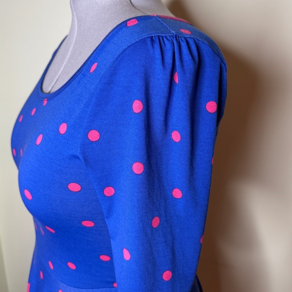 LLR Blue and Pink Polka Dot Amelia Dress - Picture 2 of 3